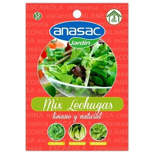Semillas Mix Lechugas 3 Tipos De Semilla 1.5 Gramos Anasac