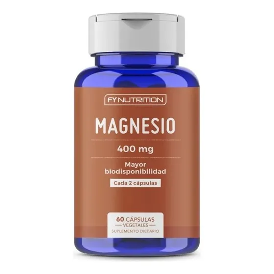 Magnesio Triple Fynutrition - Óxido, Citrato Y Lactato - Mayor Absorción - Cápsulas Veganas En Frasco De 60 Un.