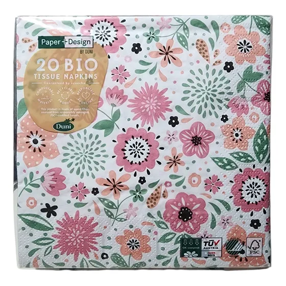 Servilleta Decoupage Eq Flores Modernas 33x33cm 20u (6082)