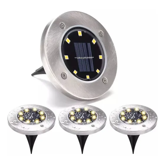 X4 Luces Led Solar Para Piso O Pared Cn Pincho Para Jardin 
