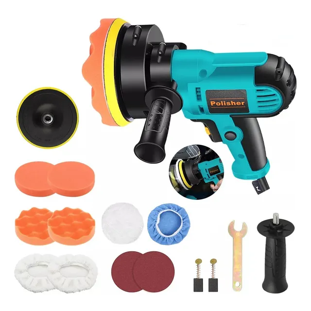 Pulidora Eléctrica Para Coches 700W 600-3700Rpm Juego De 14 Piezas Adecuada Para Pulir Y Lijar Coches Y Motos Eliminación De Óxido Madera CNFANJI1-MXF M14-14PZS