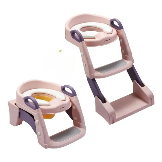 Escalera De Baño Y Bacenilla Para Bebé Rosa/lila Úpale