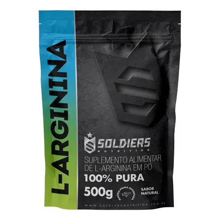 Arginina Em Pó 500g 100% Pura Soldiers Nutrition Performance E Recuperação Muscular Sem Sabor