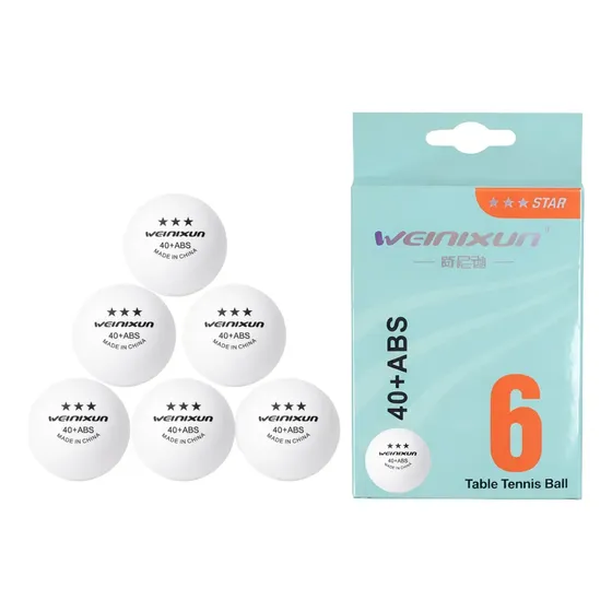 Set 6 Pelotas Ping Pong 3 Estrellas Tenis De Mesa Abs Blanco