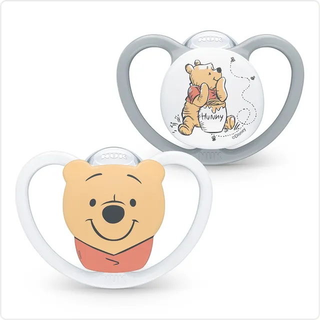 Set X 2 Chupetes Nuk Space Disney 0-6 / 6-18/+18 Con Estuche