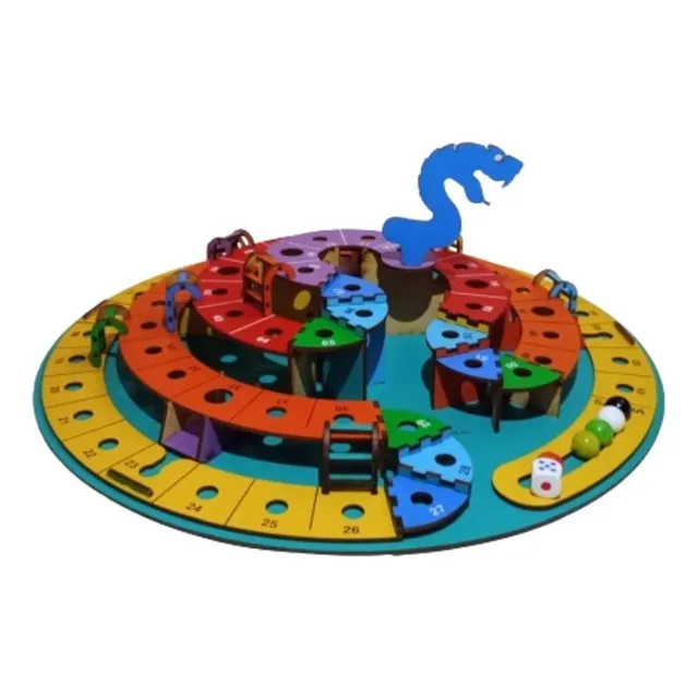 Juegos De Mesa Serpientes Y Escaleras 3d Madera 10732 Korsa