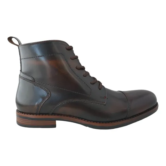 Bota Botines Hombre Vestir Christian Gallery 1402 Piel Caoba