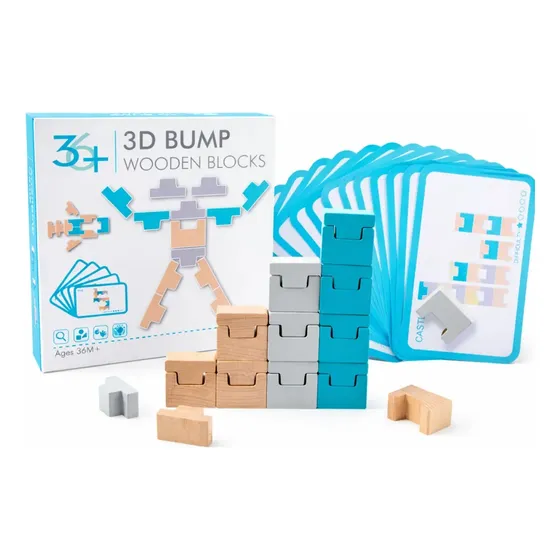 Bloques De Construcción Madera 3d Encajables 24 Piezas Multicolor