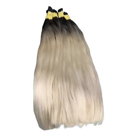 Cabelo Humano Loiro Brasileiro Sul 50cm Eliakin Tufo Com Esfumaco 150g