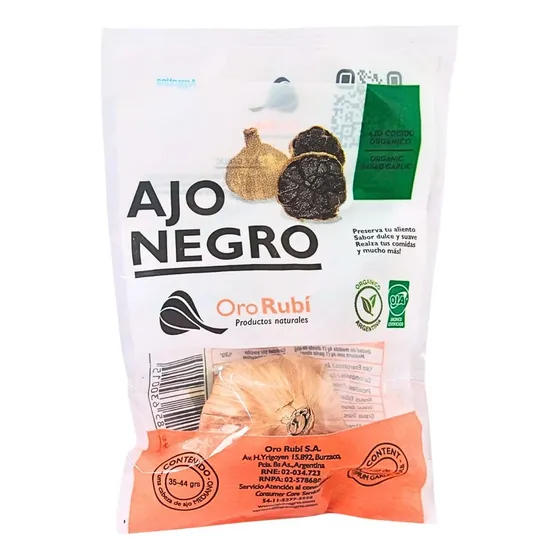 Ajo Negro Orgánico Oro Rubí X 12 Un - Mediano