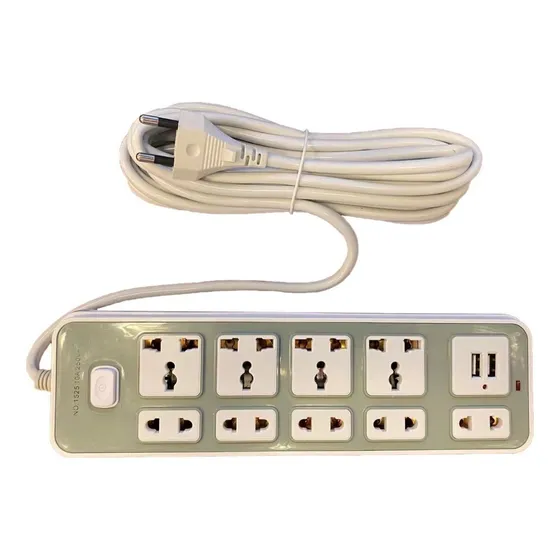 Alargador zapatilla de 9 tomas Genérica 5 Metros con usb largo del cable de 5m 220V