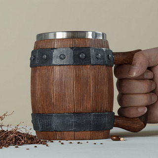 1pc, Taza De Café De Acero Inoxidable En Forma De Barril - 1pc, Taza De Café De Acero Inoxidable En Forma De Barril -