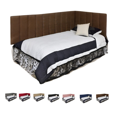 Cabeceira Modular Adesiva Cama Solteiro Em L Suede 20x60 Cor Marrom Suede Cabeceira Modular Adesiva Cama Solteiro Em L Suede 20x60 Cor Marrom Suede