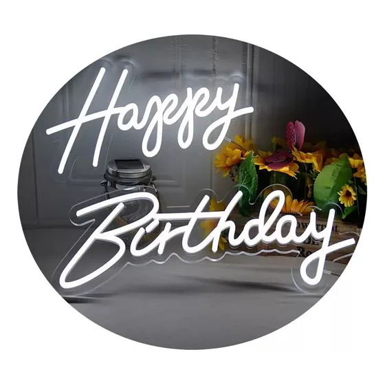 Letrero Led Neón Happy Birthday Para Feliz Cumpleaños Decor