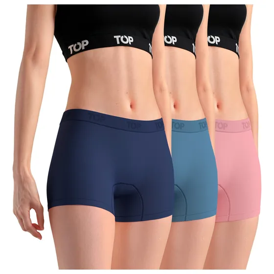 Bóxer Corto Mujer Microfibra Sin Costuras Pack 3 C3 Top