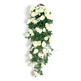 Pendura De Parede Artificial Com Flores De Rosa E Videira, I Pendura De Parede Artificial Com Flores De Rosa E Videira, I