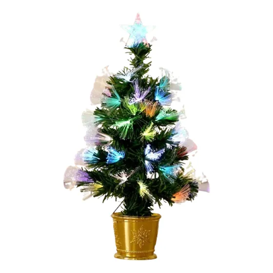 Árbol De Navidad Led De Fibra Óptica 0.6 Metros De Nieve