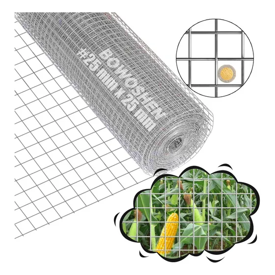 Bowoshen malla de acero galvanizado para ganadera gallinera 91cmx 10m