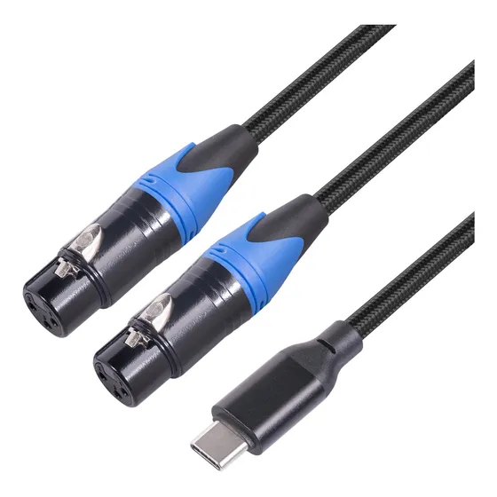 Cable Usb C Doble Xlr Hembra Adaptador 2 6.6 Pie Entrada