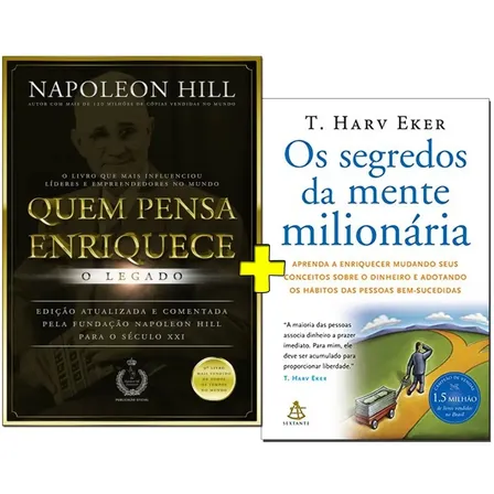 Livro Quem Pensa Enriquece + Os Segredos Da Mente Milionária