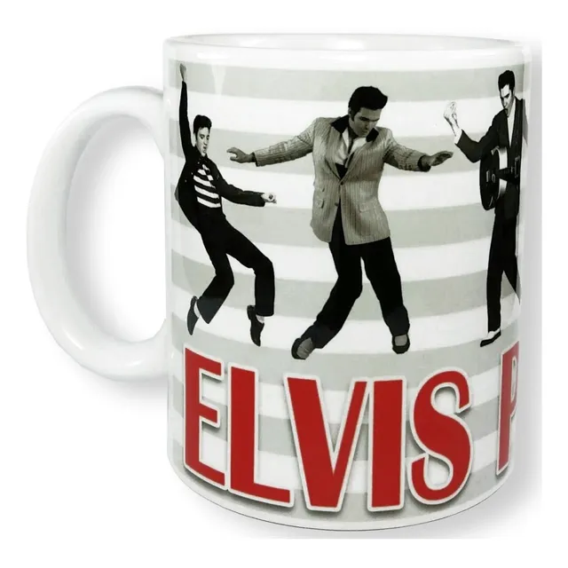 Caneca Banda De Rock Elvis Presley Listras
