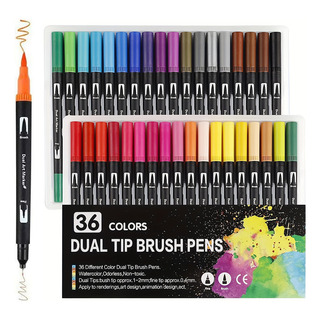 Marcadores De Pincel De Ponta Dupla, 36 Cores Marcadores De Pincel De Ponta Dupla, 36 Cores