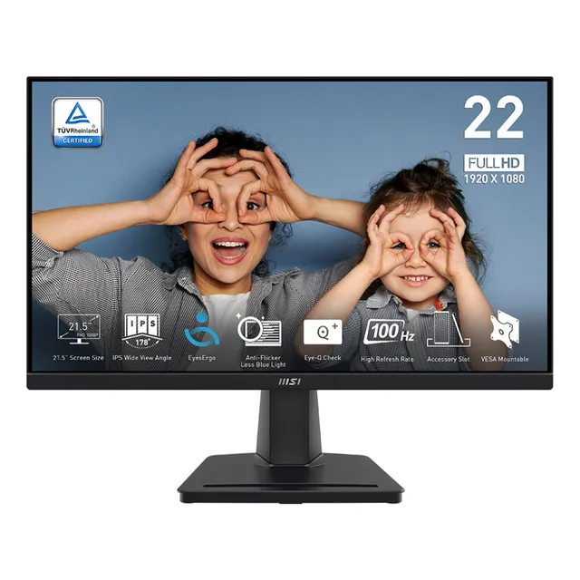 Monitor Msi Pro Mp225 21.5 Led 1ms Full Hd 100hz Color Negro Ips Hdmi Vga