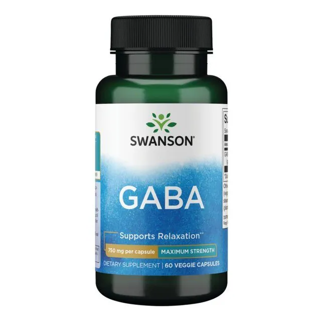 Gaba 750 Mg 60 Capsulas Swanson Vegetariano