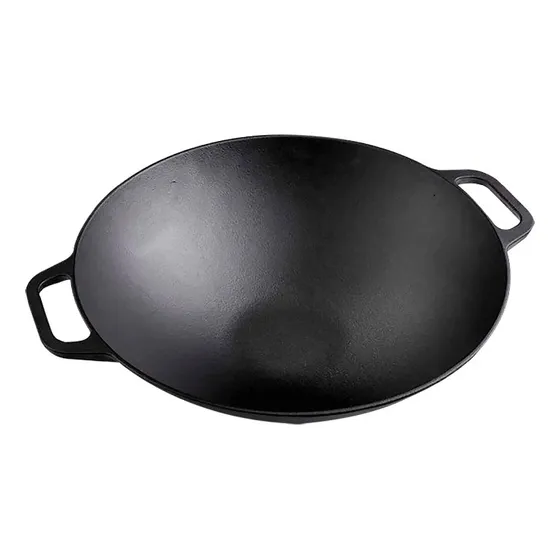 Sarten Wok 14 De Hierro Fundido Esmaltado Victoria Color Negro
