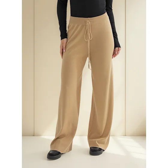 Pantalón De Hilo Lana Lycra Recto Mujer Importado Imaggine