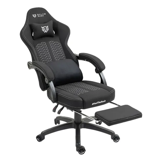 Silla Gamer Force Super Z7 Tela Hasta 150kg Con Reposa Pies Color Negro Material Del Tapizado Tela