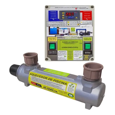 Aquecedor Elétrico De Piscina 40.000l 220v/380v Inox 10kw Turbohot