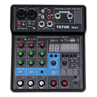 Mesa De Mezclas Y Mezclador De Audio Tfcfl De 4 Canales Con Mesa De Mezclas Y Mezclador De Audio Tfcfl De 4 Canales Con