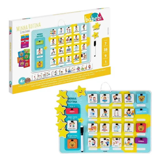 Brinquedo Inf Didático Quadro Minha Rotina Infantil Babebi