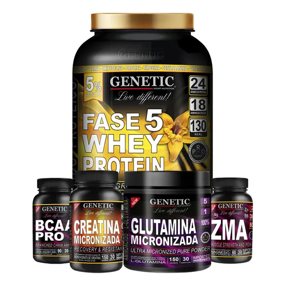 Anabol 5 Masa Muscular Whey Bcaa Creatina Glutamina Genetic