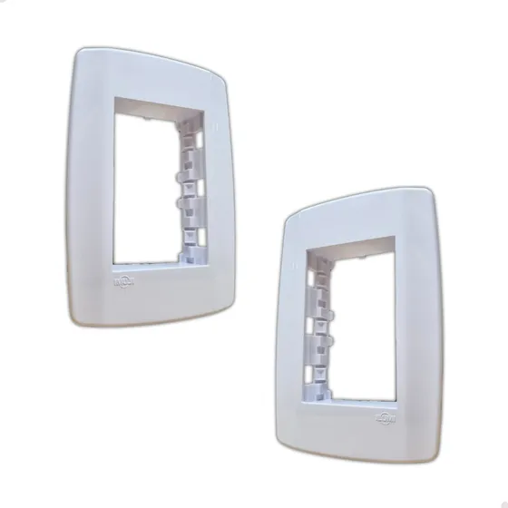 Placa Com Suporte 4x2 Para 3 Módulos Tomada E Ou Interruptor