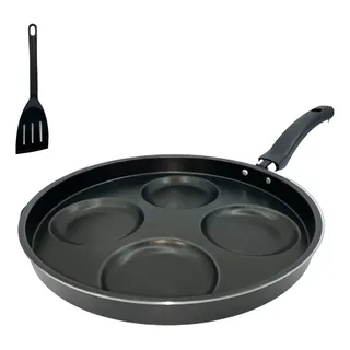 Frigideira Teflon 4 Ovos Antiaderente Com EspĂĄtula De Nylon Cor Preto Frigideira Teflon 4 Ovos Antiaderente Com EspĂĄtula De Nylon Cor Preto