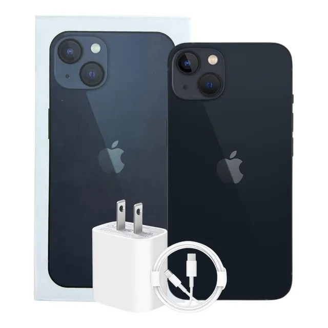 Apple Iphone 13 (128 Gb) - Azul Medianoche Con Caja Original Negro (Reacondicionado)