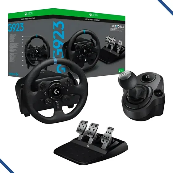 Volante Logitech G923 + Câmbio Driving Force Shifter P/ Xbox