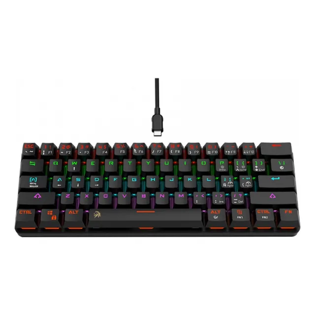 Teclado Mecanico Rgb Blue Switch Netmak Nm-dominate Negro