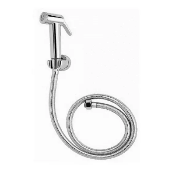 Kit De Ducha Tipo Telefono Plastico Cromado 15cm-8,5cm-120cm
