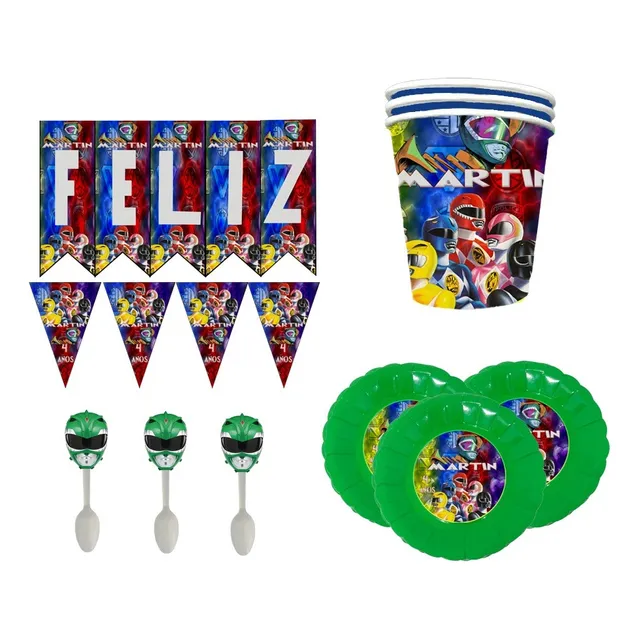 Power Ranger Decoración Personalizado Para Fiesta 