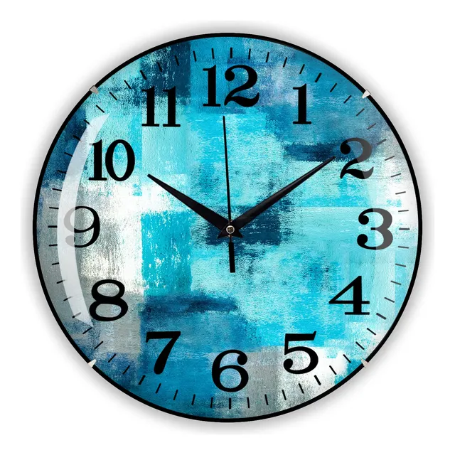Reloj Pared Gris Turquesa Moderno Silencioso Tictac Verde