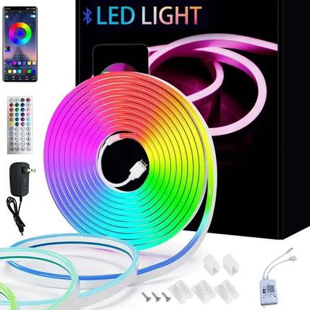 Tira Led Rgb 7m Auxtoo Ip67 Controlador Bluetooth 60 Leds/m Música Interior/exterior