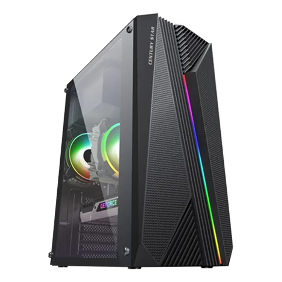 Case Gamer Century Star,argb Strip, Mod:cas-0003, Negro Jwk