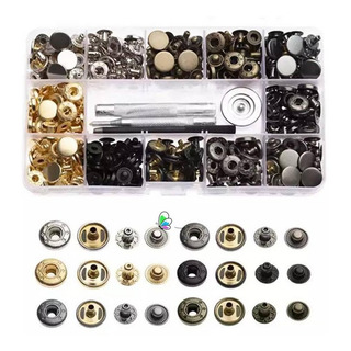 Kit Aplicador Manual Estojo Com 120 Botões Pressão Metal Kit Aplicador Manual Estojo Com 120 Botões Pressão Metal