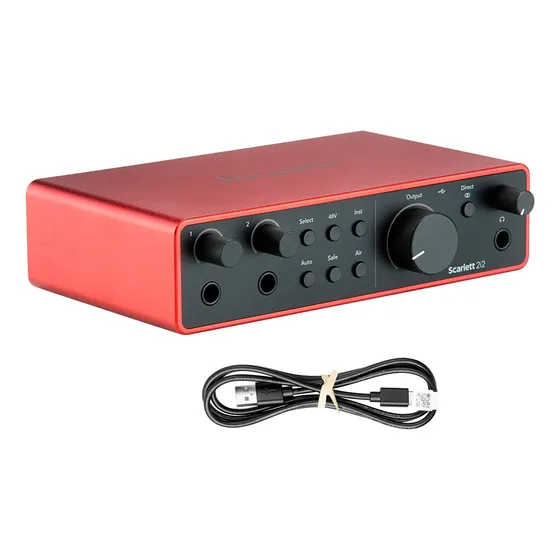 Interface Áudio Scarlet 2i2 4a Geração 2 Canais Profissional