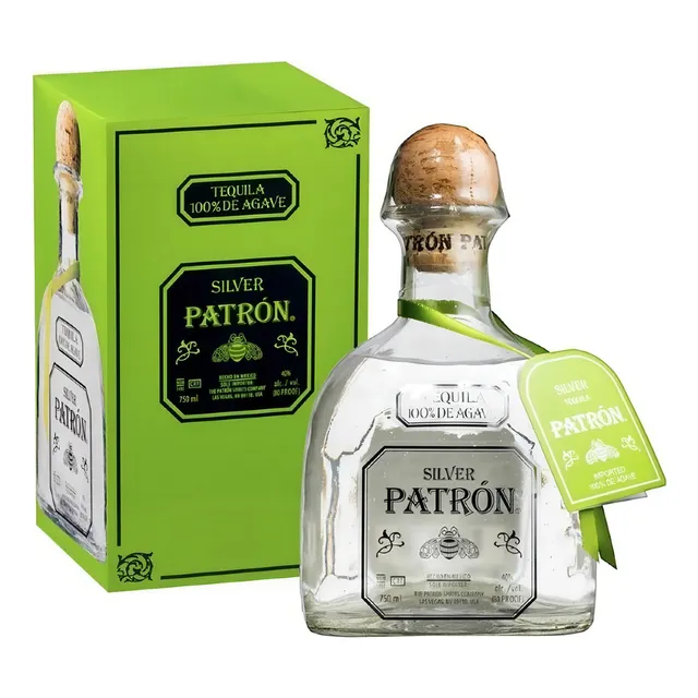Tequila Patron Silver Blanco 750ml Agave Mexico Fullescabio