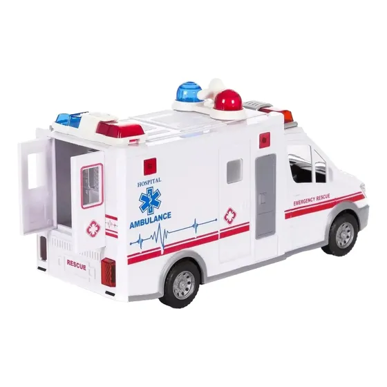 Ambulancia A Fricción 22 Cms Con Luz Sonido En Cadia