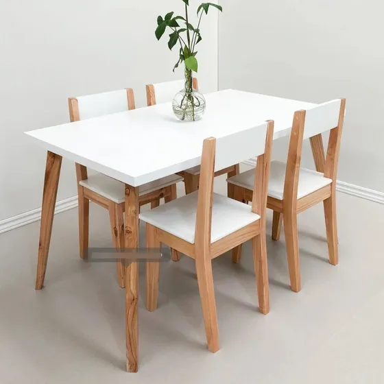 Mesa Nórdica Legno Laccato Con 2 Sillas 160 Cm